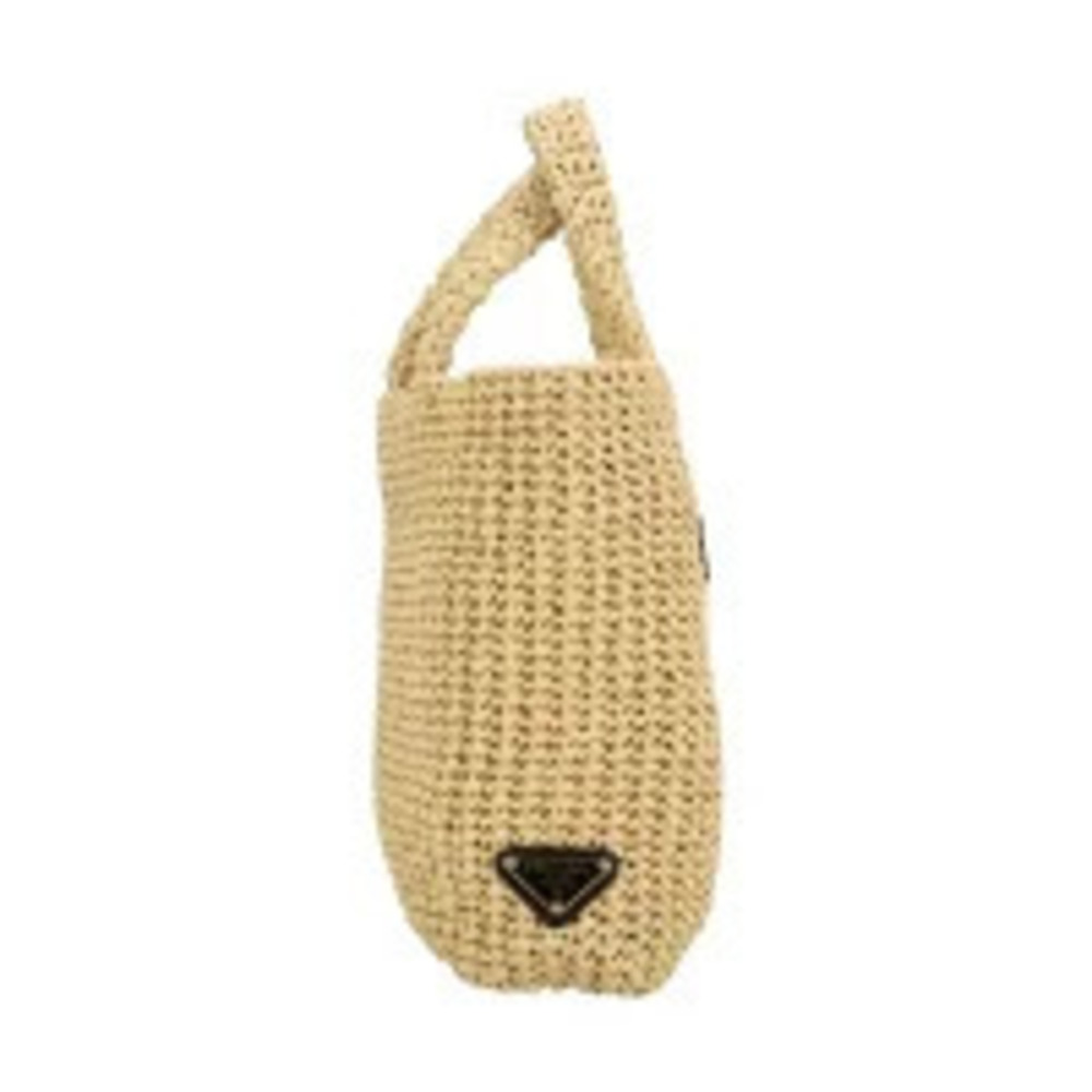 Prada crochet tote bag natural raffia effect yarn Tan - Picture 6 of 6